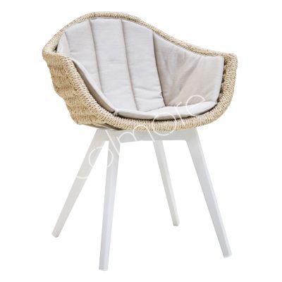 Outdoor dining chair wicker with cushion 60x59x81
