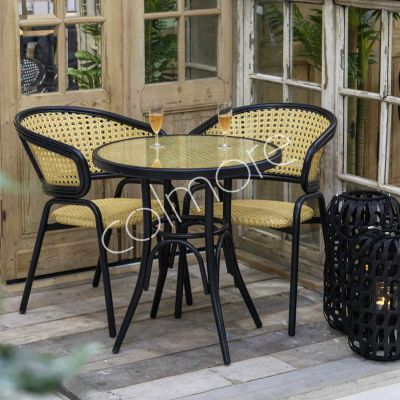 Outdoor dining chair natural ALU/RATTAN 56x61x82