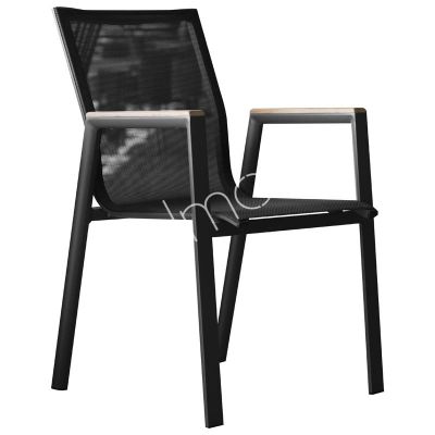 Outdoor dining chair dark grey ALU/TEXTILENE 56x63x90