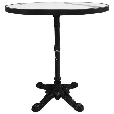 Outdoor bistro table HPL top black IR base 70x70x74
