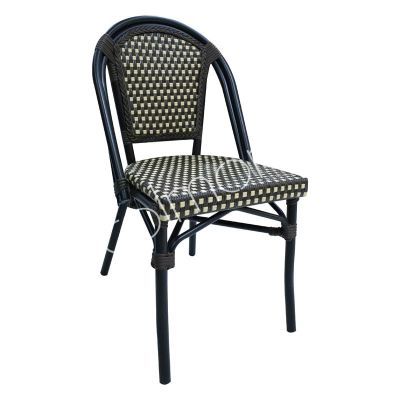 Outdoor dining chair black/brown ALU/RATTAN 48x58x88