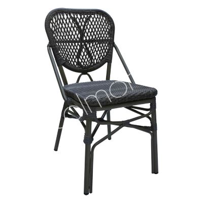 Outdoor dining chair brown ALU/RATTAN 46x58.5x87