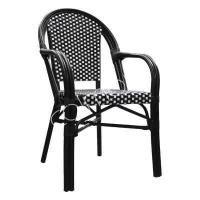 Outdoor dining chair black ALU/TEXTILENE 56x58x83