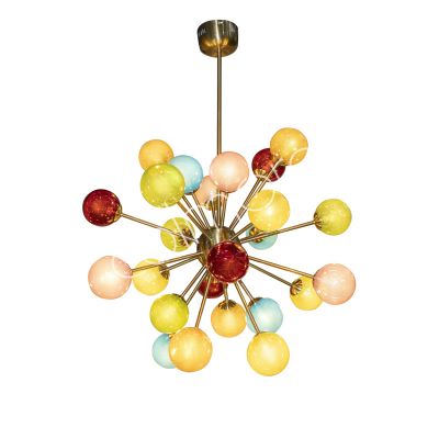 Ceiling lamp multicolor incl. G9 bulb metal/glass 75x75x160