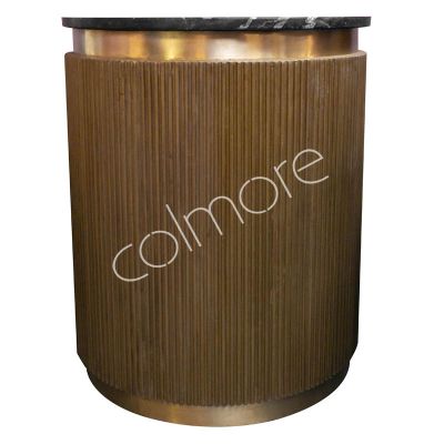 Side table Venice gold/black stone top 50x50x61