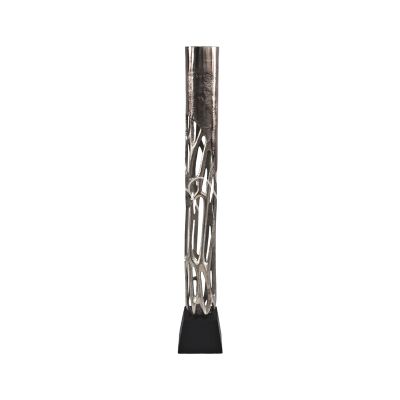 Candle holder pillar ALU/NI black base 15x15x90