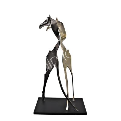Sculpture giraffe abstract ANT.NI/BLACK wood base 92x60x170