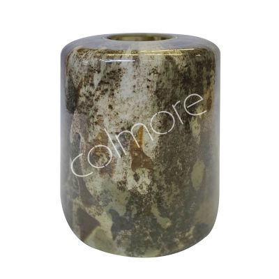Vase glass w/antiqued silver 23x23x31