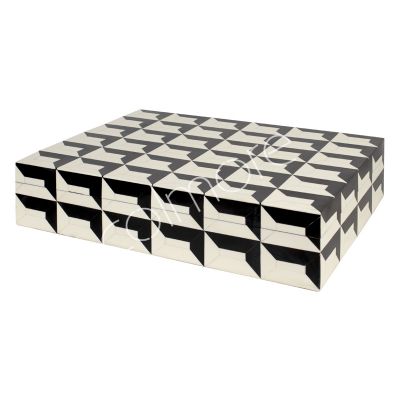 Box white/black RESIN 40x30x9