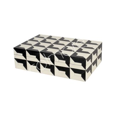 Box white/black RESIN 30x20x9