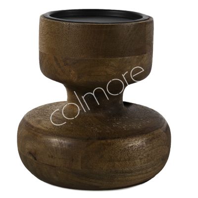 Candle holder brown mango wood 20x20x20