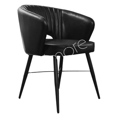 Dining chair black leather IR black legs 56x62x79