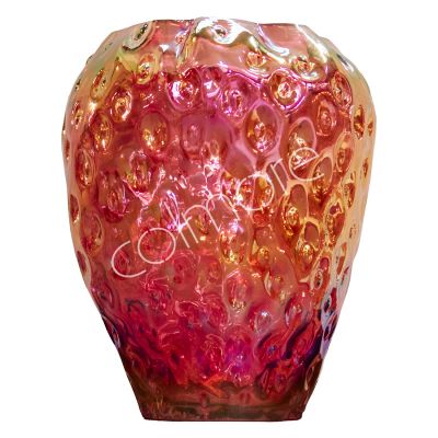 Vase strawberry lustre red glass 23x23x26