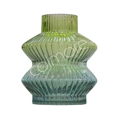 Vase green blue glass 17x17x20