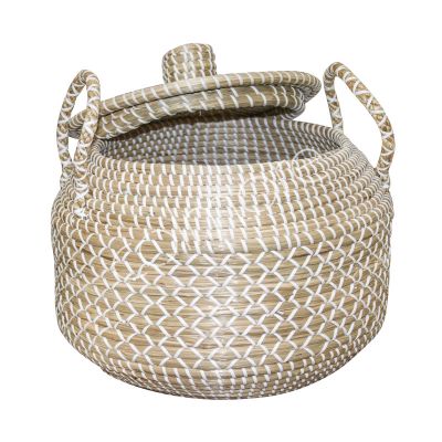 Basket white seagrass 34x34x26