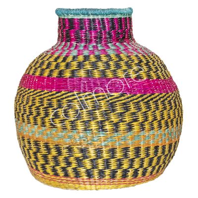 Decorative vase multi color seagrass 52x52x48