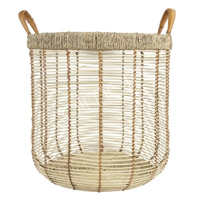 Basket white rattan IR 44x44x50