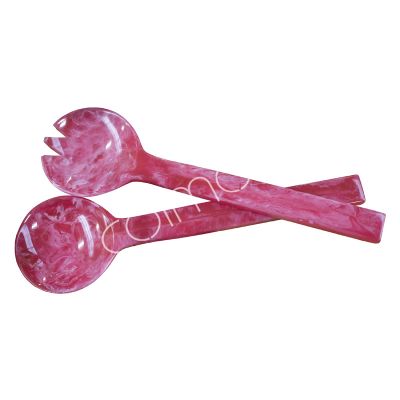 Cutlery salad server SET/2 pink resin 28x8x1